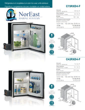Load image into Gallery viewer, C42RXD4-F 1.4 CU. FT FRONT LOADING STAINLESS STEEL REFRIGERATOR w/FREEZER COMPARTMENT SS FRONT EXTERNAL UNIT FLUSH FLANGE STEELOCK LATCH 12/24 115/230V 50/60HZ