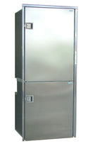 Load image into Gallery viewer, Cruise 195 Stainless Steel Fridge/Freezer - AC/DC, Left Swing, 4 - Sided Stainless Steel  Flange