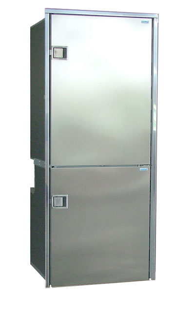 Cruise 195 Stainless Steel Fridge/Freezer - AC/DC, Right Swing, 4 - Sided Stainless Steel  Flange