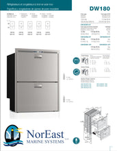 Load image into Gallery viewer, DW180IXD1-ESI-1 ~ 5.1 CU.FT STAINLESS STEEL DOUBLE DRAWER, FREEZER w/ICEMAKER TOP/REFER BOTTOM SS FRONT SURFACE FLANGE LED INTERIOR LIGHTS 115VAC
