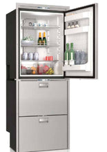 Load image into Gallery viewer, DW360IXN1-EFIV-2 ~ STAINLESS STEEL REFRIGERATOR (5.5cu.ft) 2- DRAWER FREEZER w/ICEMAKER (5.1cu.ft) FLUSH FLANGE STEELOCK LATCHES LED INTERIOR LIGHTS DUAL INTERNAL UNITS 12/24V 115/230VAC 50/60HZ
