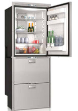 Load image into Gallery viewer, DW360IXD1-ESIV ~ 10.6 CU.FT STAINLESS STEEL REFRIGERATOR (5.5cu.ft) / 2- DRAWER FREEZER w/ICEMAKER/REFER (5.1 cu.ft), SURFACE FLANGE LED INTERIOR LIGHTS DUAL INTERNAL UNITS 12/24V - 115/230VAC 50/60HZ - 115B (IM ONLY)
