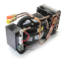 Load image into Gallery viewer, CONDENSING UNIT, FORCED AIR QUICK COUPLINGS PRECHARGED SECOP BD50 COMPRESSOR HORIZONTAL ORIENTATION 12/24V - 115/230VAC
