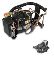 Load image into Gallery viewer, CONDENSING UNIT WATER COOLED QUICK COUPLINGS PRECHARGED SECOP BD50 COMPRESSER 12/24VDC
