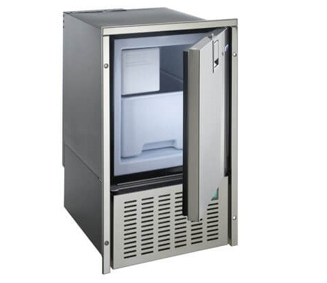 Full Size Ice Maker - Stainless Steel Door, Crescent “White” Ice, 115V 60Hz AC, Flush  Mount 3-side flange